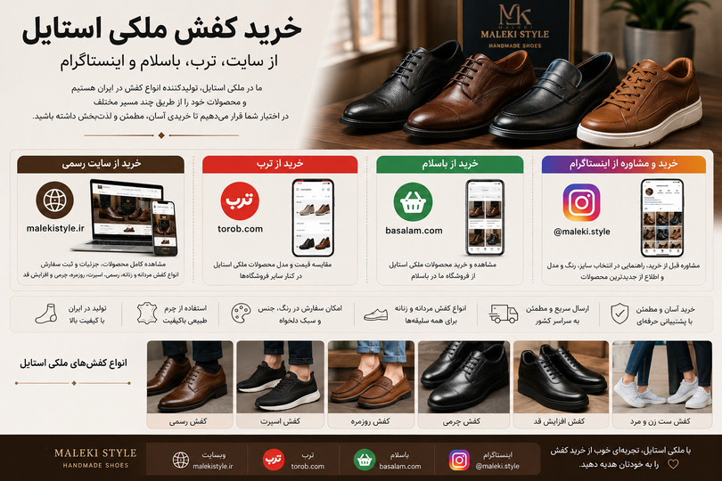 خرید کفش ملکی استایل؛ از سایت، ترب، باسلام و اینستاگرام